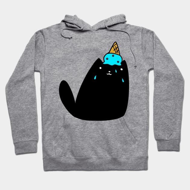 Icecream Black Cat Hoodie by saradaboru